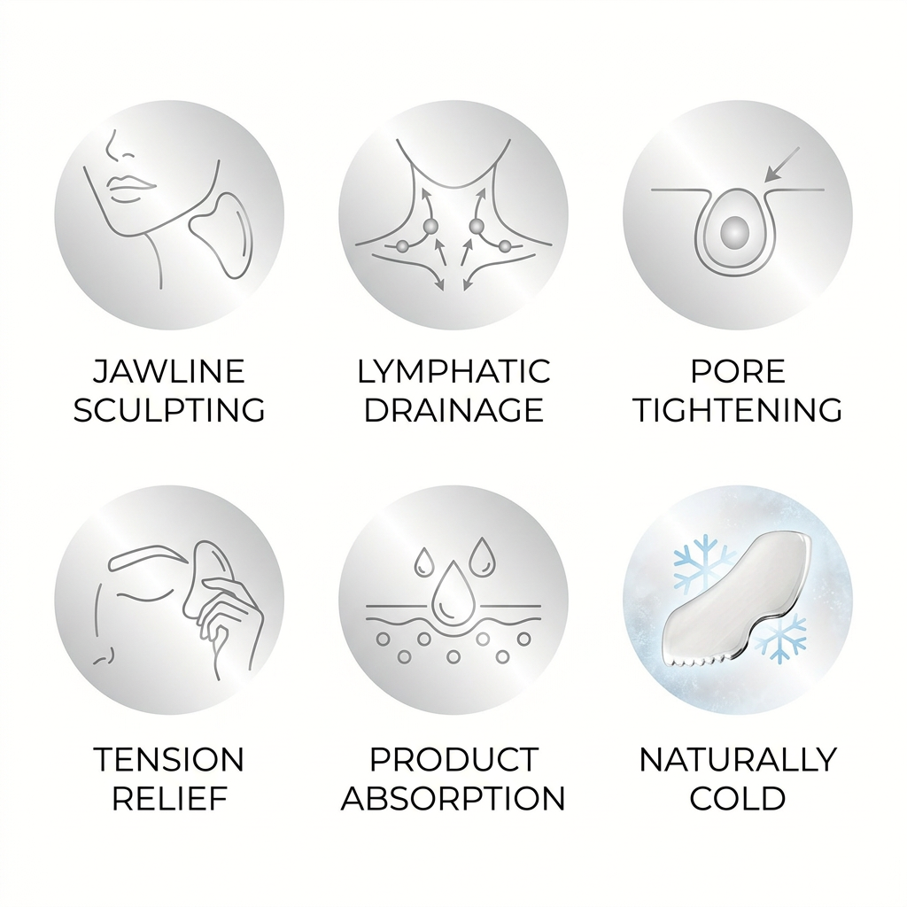 Stainless Steel Gua Sha | Jawline Sculpting & Facial Contouring Tool