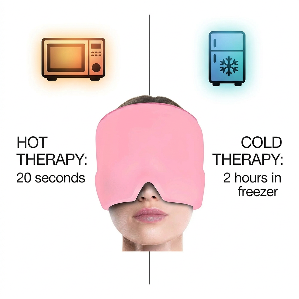 Migraine Relief Gel Mask — Hot & Cold Therapy Head Wrap