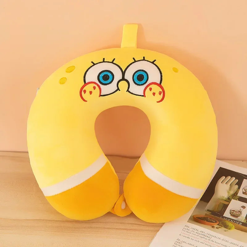 SpongeBobs 2 Colors Patrick Star Cosplay Comfortable Neck Pillows Memory Foam U-Shaped Pillow Soft Airplane Travel Pillow