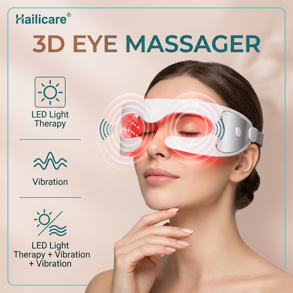 LED Eye Massager — 3-Mode Vibration & Light Therapy