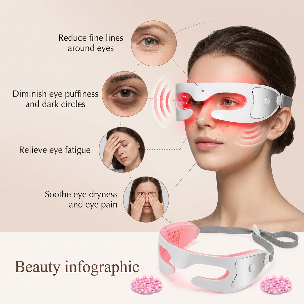 LED Eye Massager — 3-Mode Vibration & Light Therapy