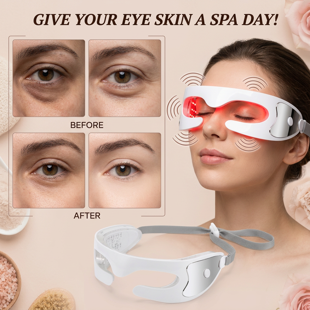 LED Eye Massager — 3-Mode Vibration & Light Therapy