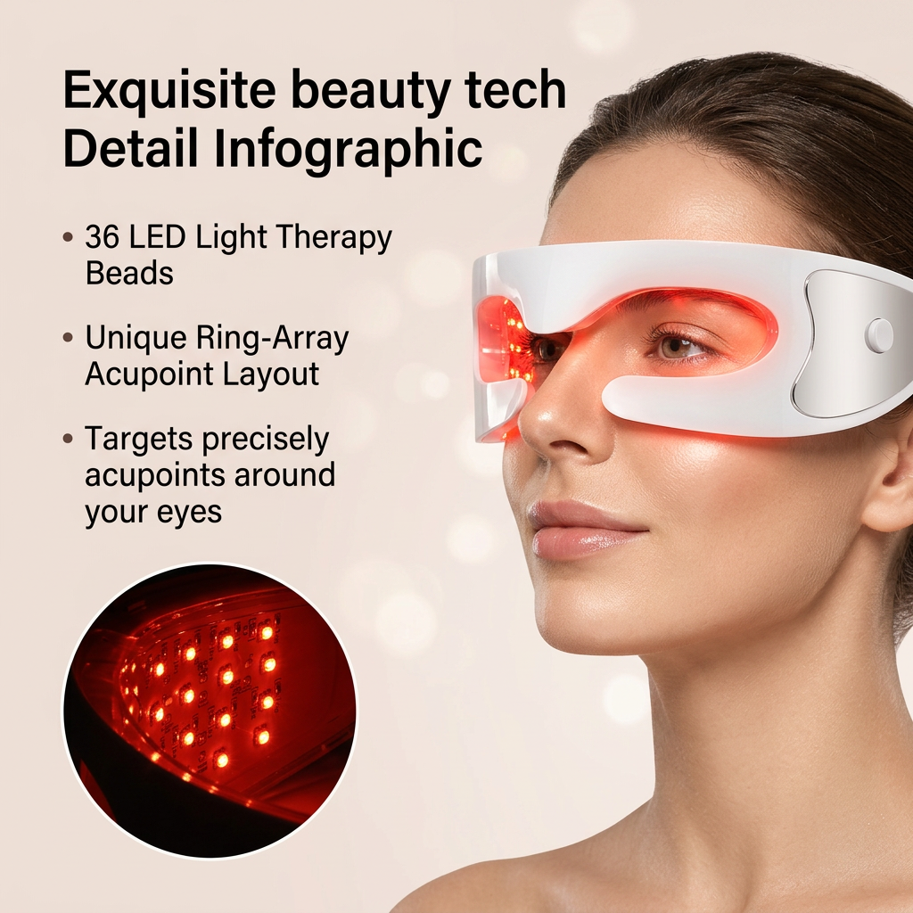 LED Eye Massager — 3-Mode Vibration & Light Therapy
