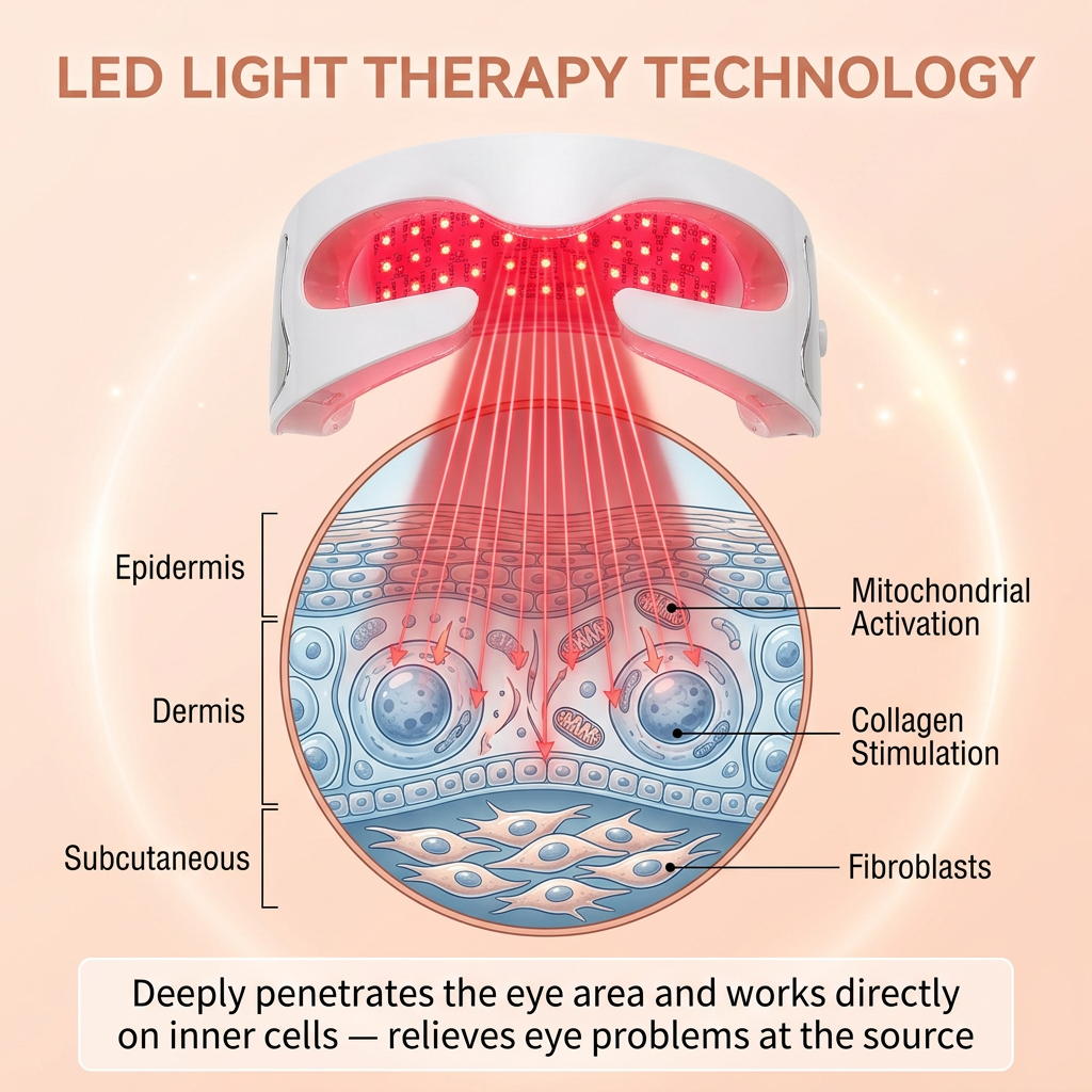 LED Eye Massager — 3-Mode Vibration & Light Therapy
