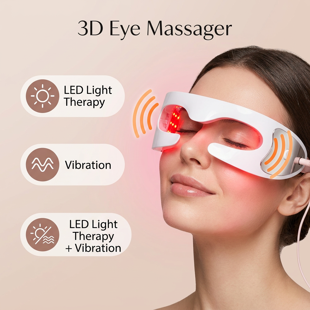 LED Eye Massager — 3-Mode Vibration & Light Therapy