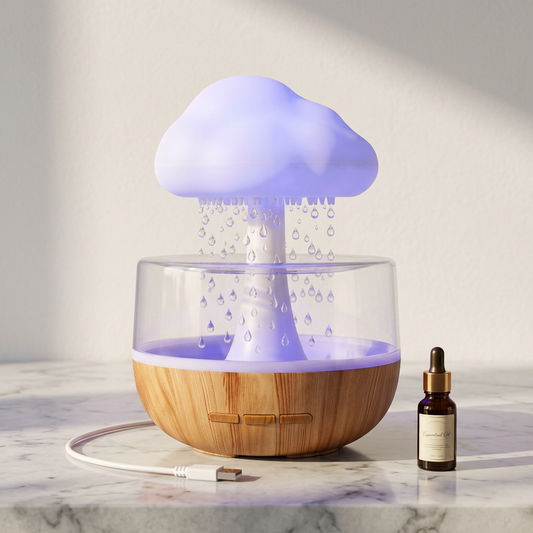 CloudDrop Humidifier | Raindrop Ambient Lamp — Aromatherapy Night Light