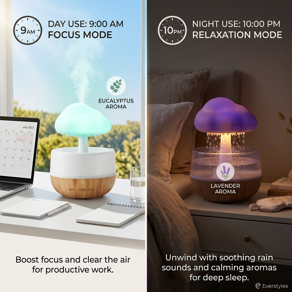 CloudDrop Humidifier | Raindrop Ambient Lamp — Aromatherapy Night Light