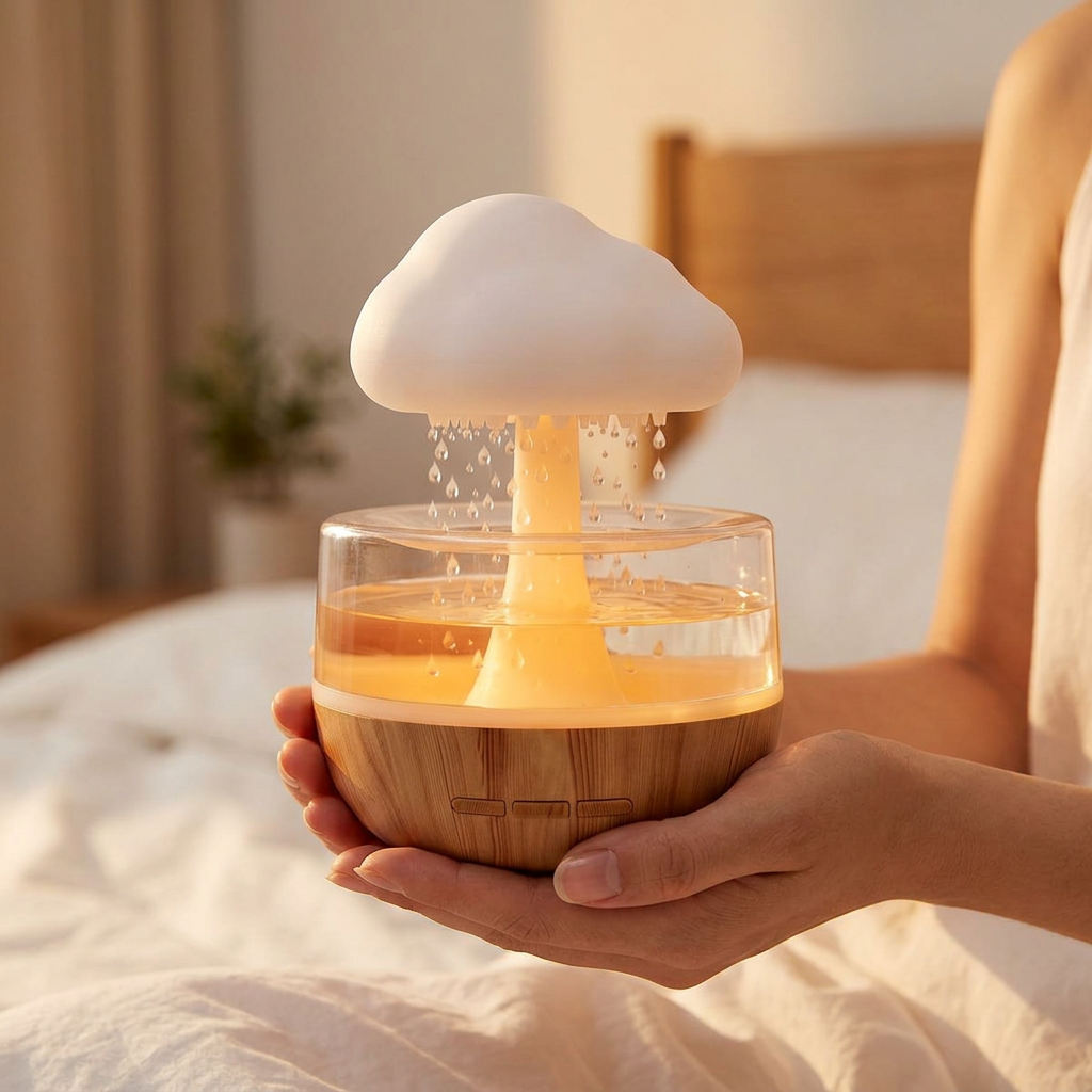CloudDrop Humidifier | Raindrop Ambient Lamp — Aromatherapy Night Light