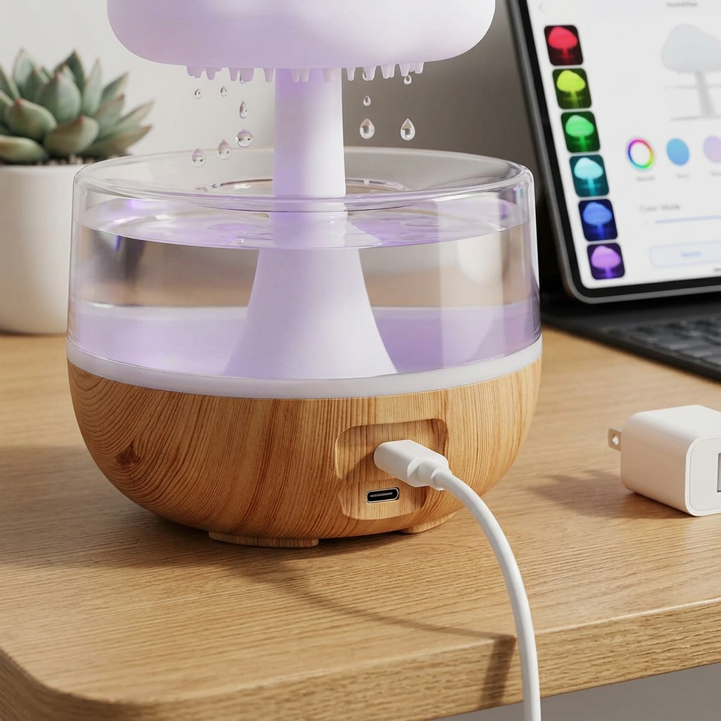 CloudDrop Humidifier | Raindrop Ambient Lamp — Aromatherapy Night Light