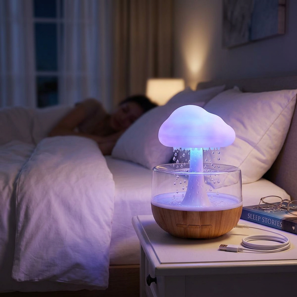 CloudDrop Humidifier | Raindrop Ambient Lamp — Aromatherapy Night Light