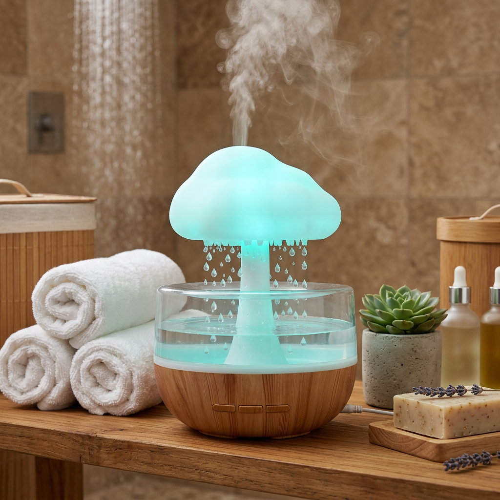 CloudDrop Humidifier | Raindrop Ambient Lamp — Aromatherapy Night Light