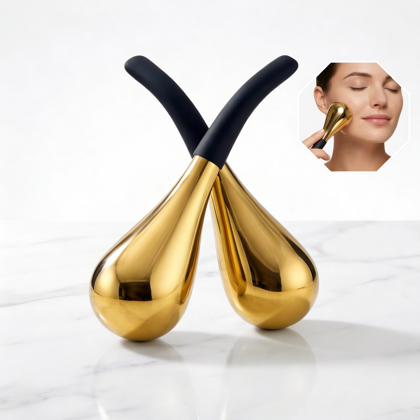 Gold Cryo Sticks — Stainless Steel Ice Facial Massager
