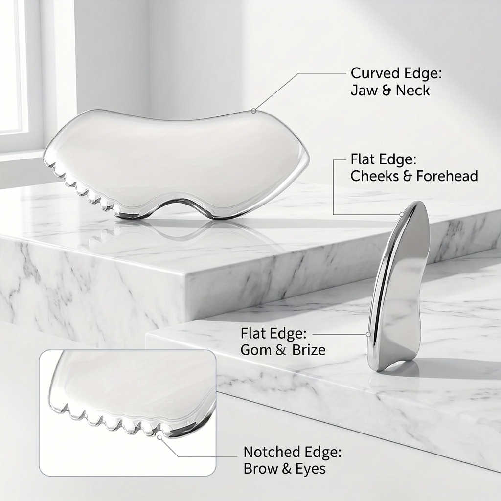 Stainless Steel Gua Sha | Jawline Sculpting & Facial Contouring Tool