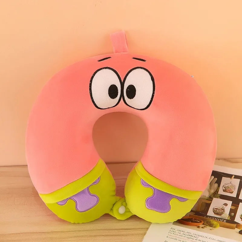 SpongeBobs 2 Colors Patrick Star Cosplay Comfortable Neck Pillows Memory Foam U-Shaped Pillow Soft Airplane Travel Pillow