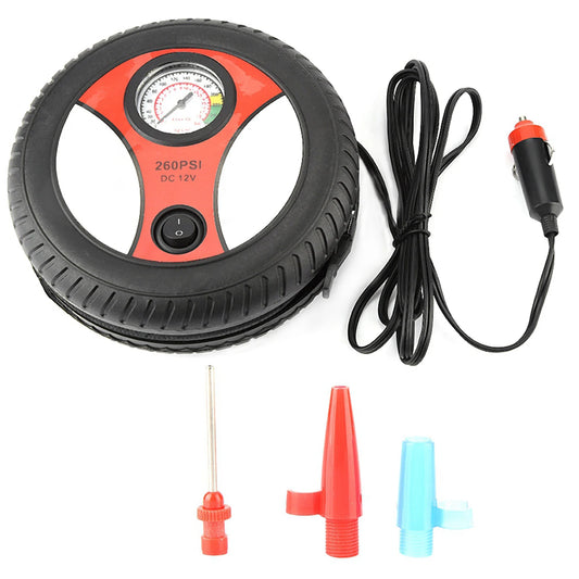 12V Portable Car Air Compressor Pump with Visual Tire Pressure Gauge