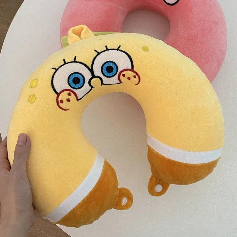 SpongeBobs 2 Colors Patrick Star Cosplay Comfortable Neck Pillows Memory Foam U-Shaped Pillow Soft Airplane Travel Pillow