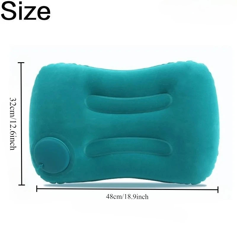Flocking Inflatable Square Pillow Multifunctional Outdoor Camping Portable Storage Travel Pillow Home Office Supplies