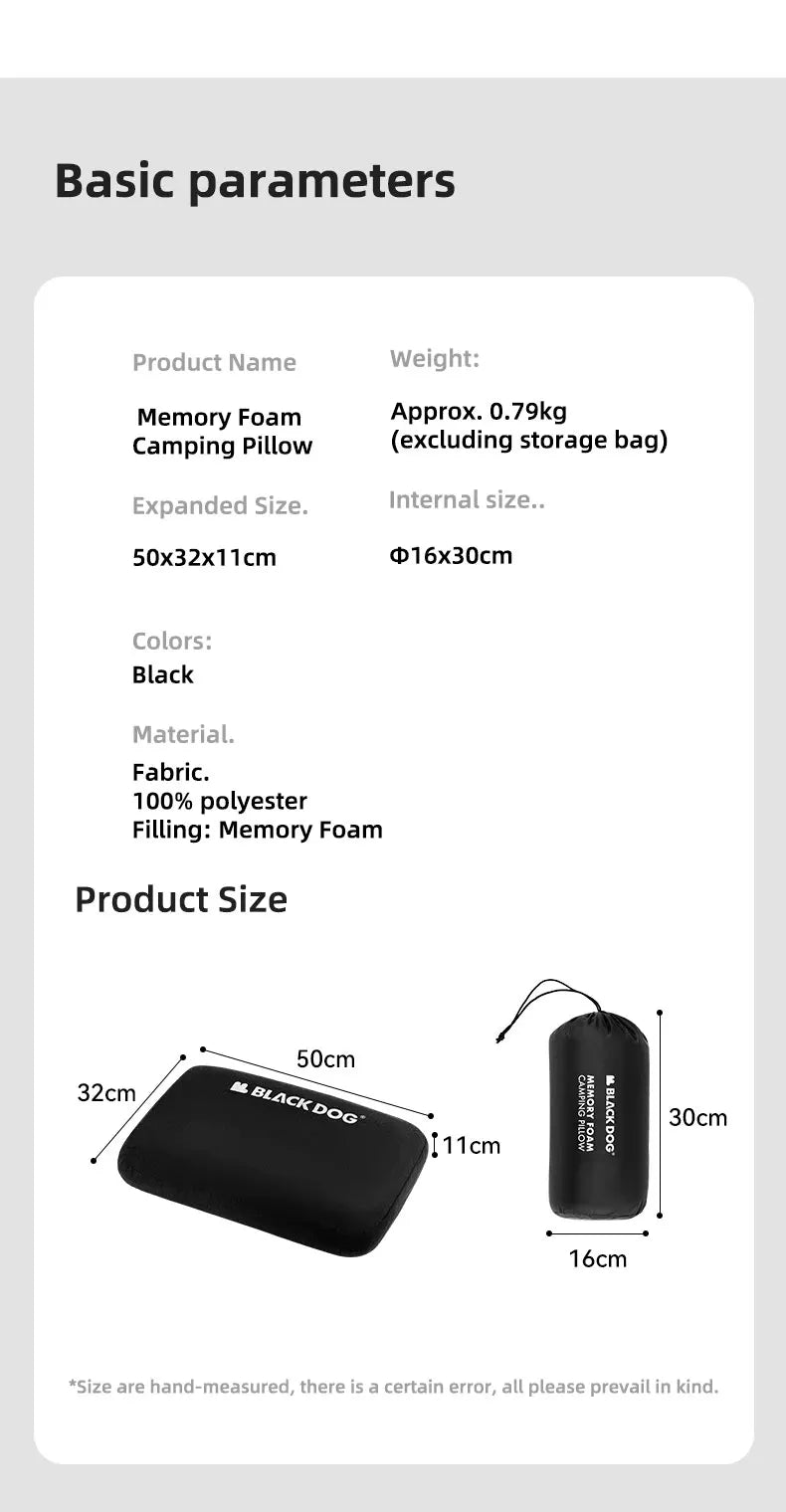 Outdoor Memory Foam Travel Pillow – Portable Comfort for Naps & On-the-Go Rest