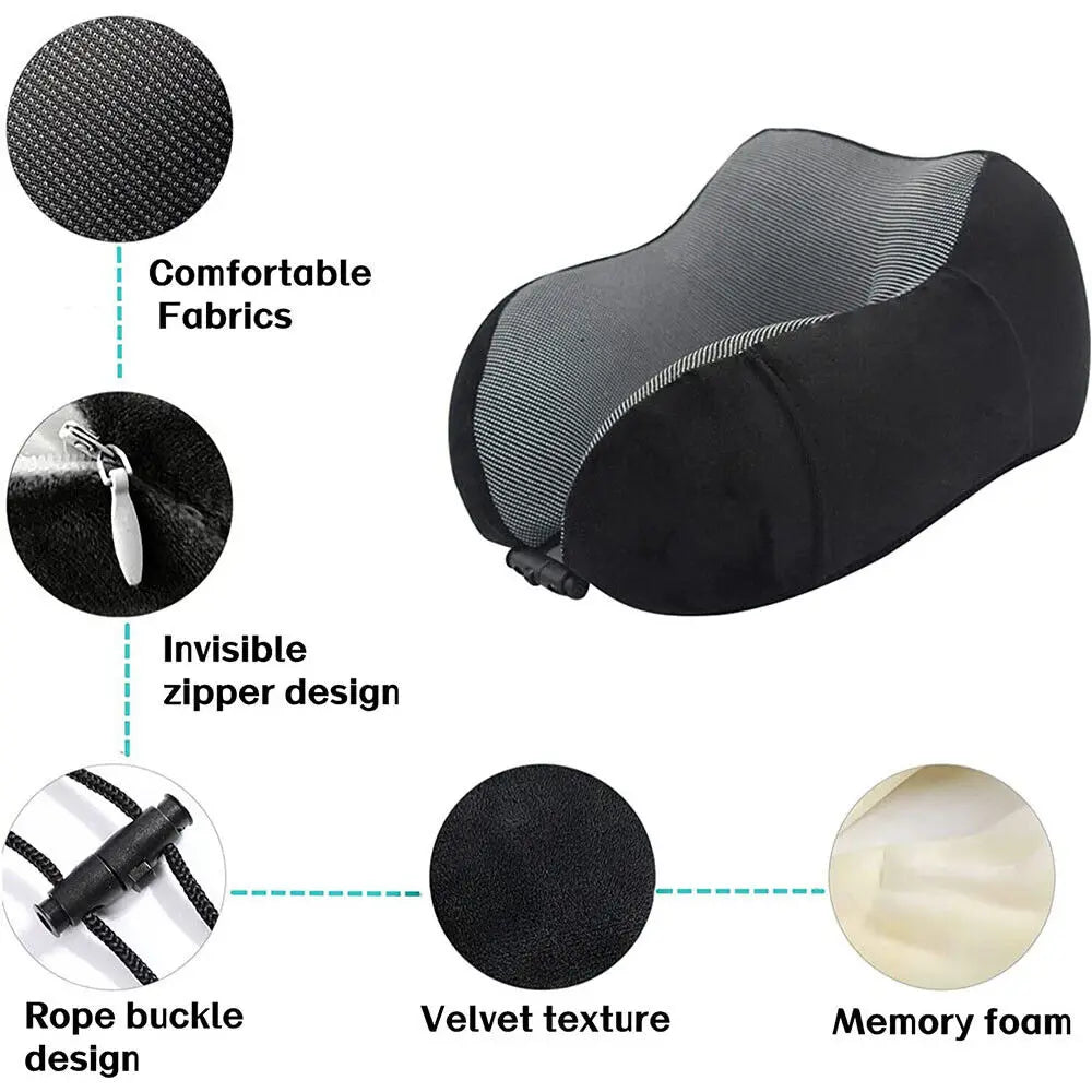 Memory Foam Travel Pillow – Soft Neck Support for Better Sleep Anywhere