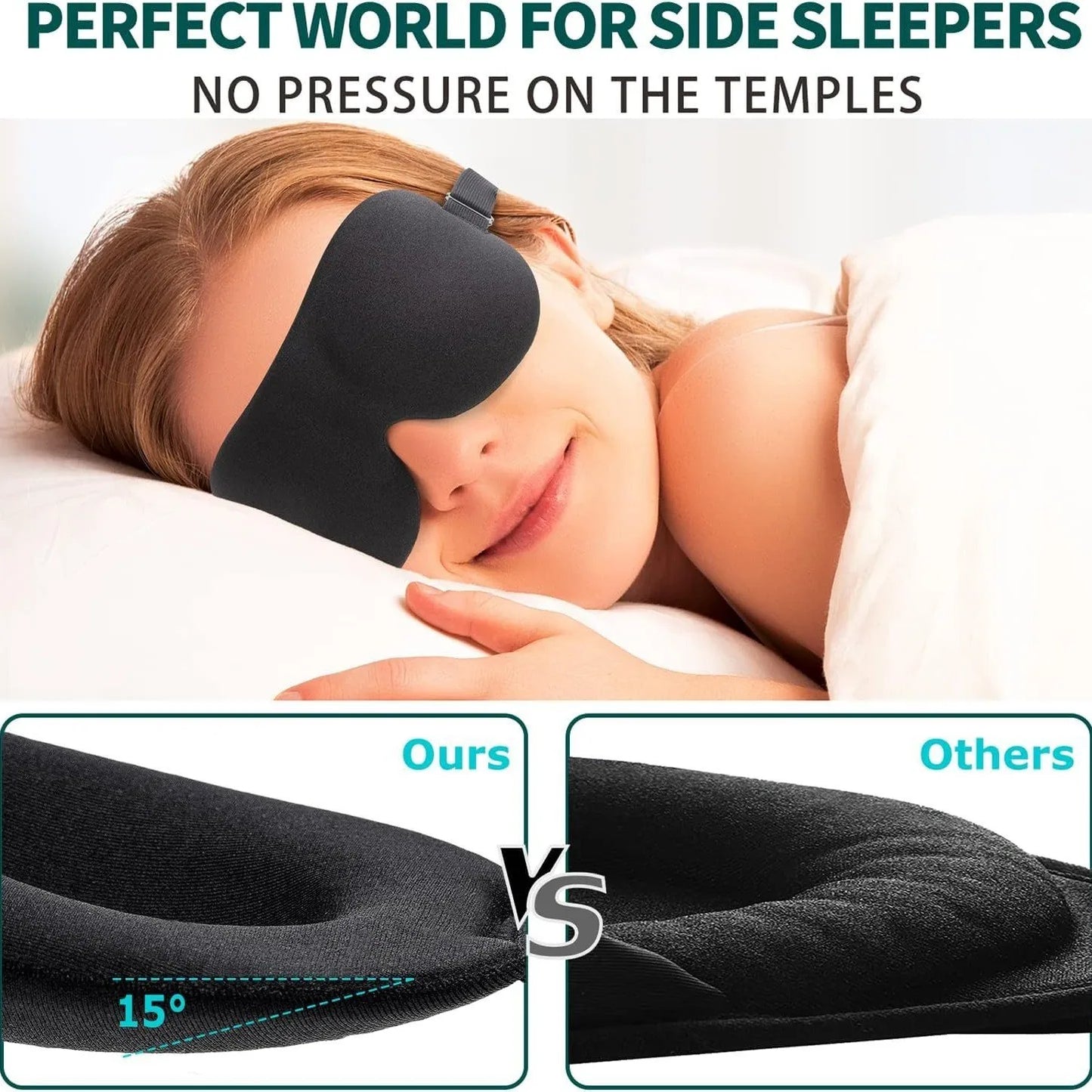 3D Sleeping Mask – Memory Foam Light-Blocking Eye Shade