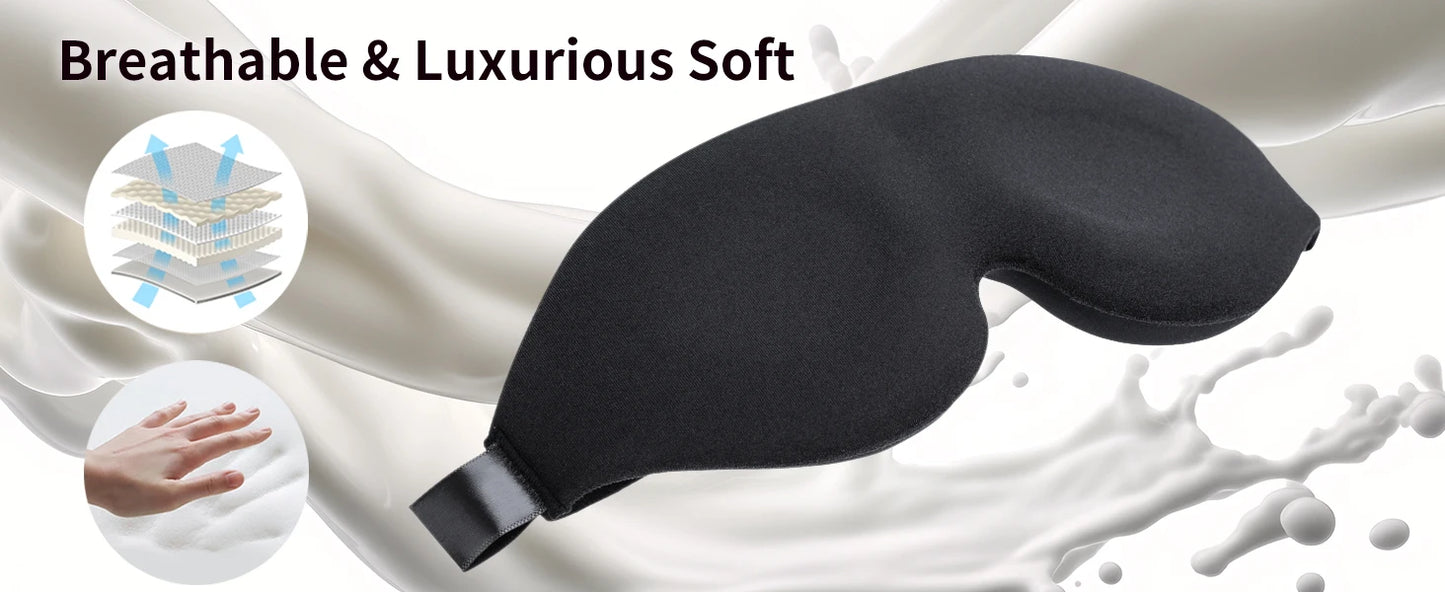 Sleep Mask for Back & Side Sleepers – Zero Pressure, Full Blackout Comfort