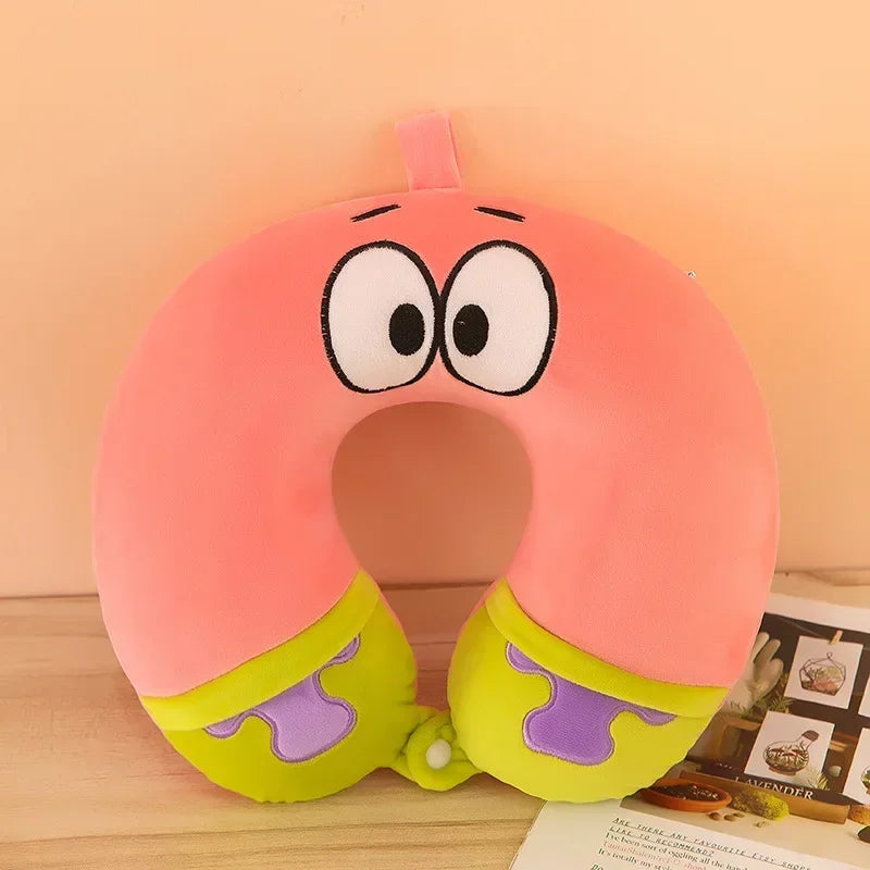 SpongeBobs 2 Colors Patrick Star Cosplay Comfortable Neck Pillows Memory Foam U-Shaped Pillow Soft Airplane Travel Pillow