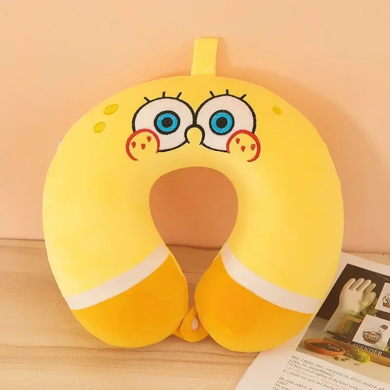 SpongeBobs 2 Colors Patrick Star Cosplay Comfortable Neck Pillows Memory Foam U-Shaped Pillow Soft Airplane Travel Pillow