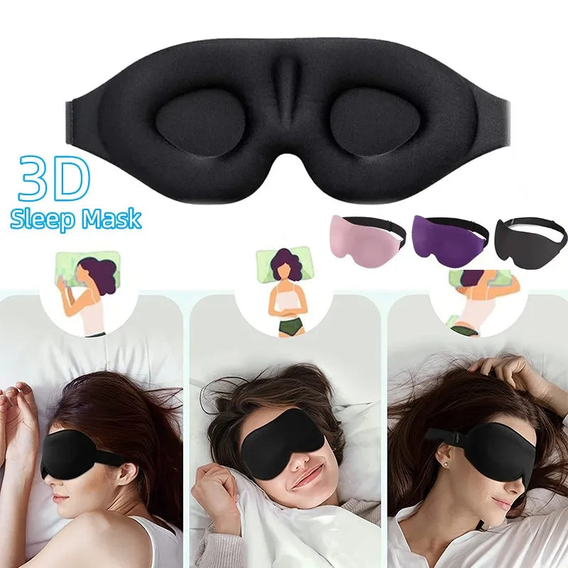3D Contour Sleep Mask – Memory Foam Light-Blocking Comfort