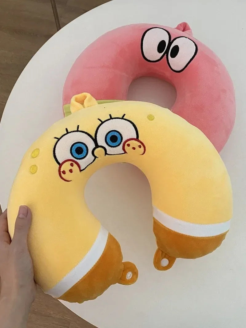 SpongeBobs 2 Colors Patrick Star Cosplay Comfortable Neck Pillows Memory Foam U-Shaped Pillow Soft Airplane Travel Pillow