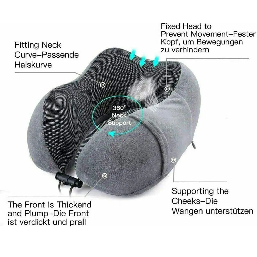 Memory Foam Travel Pillow – Soft Neck Support for Better Sleep Anywhere