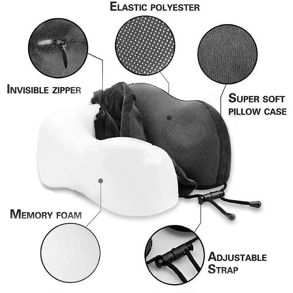 Memory Foam Travel Pillow – Soft Neck Support for Better Sleep Anywhere