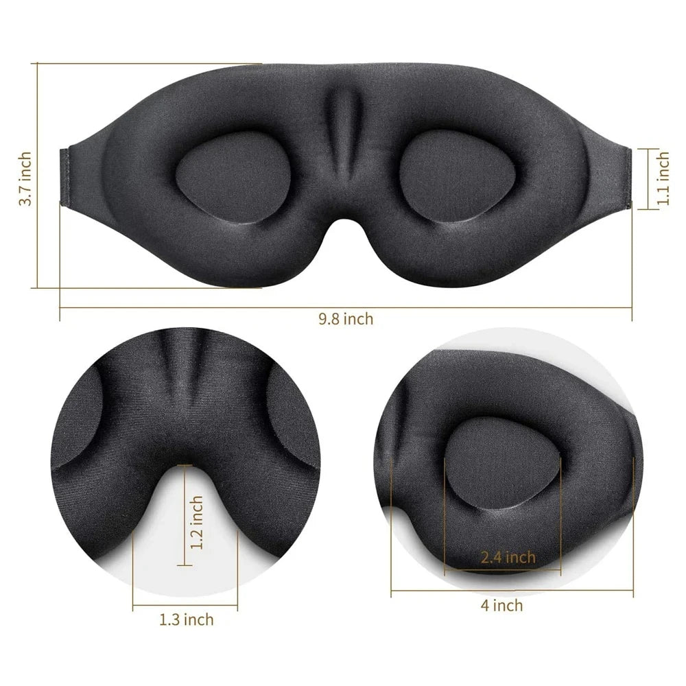 3D Contour Sleep Mask – Memory Foam Light-Blocking Comfort