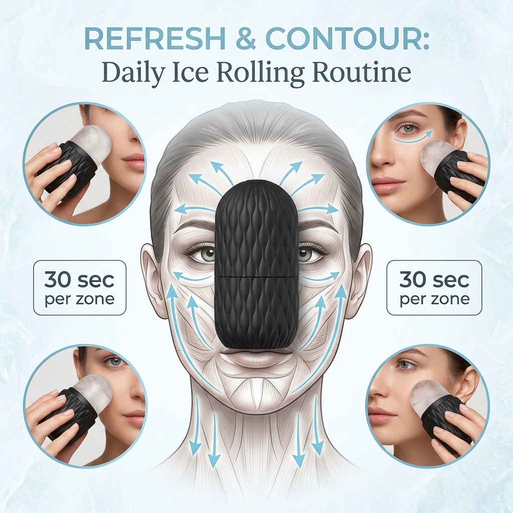 Ice Sculpt Roller | Silicone Cryo Facial Massager — Pore Minimiser & Anti-Wrinkle