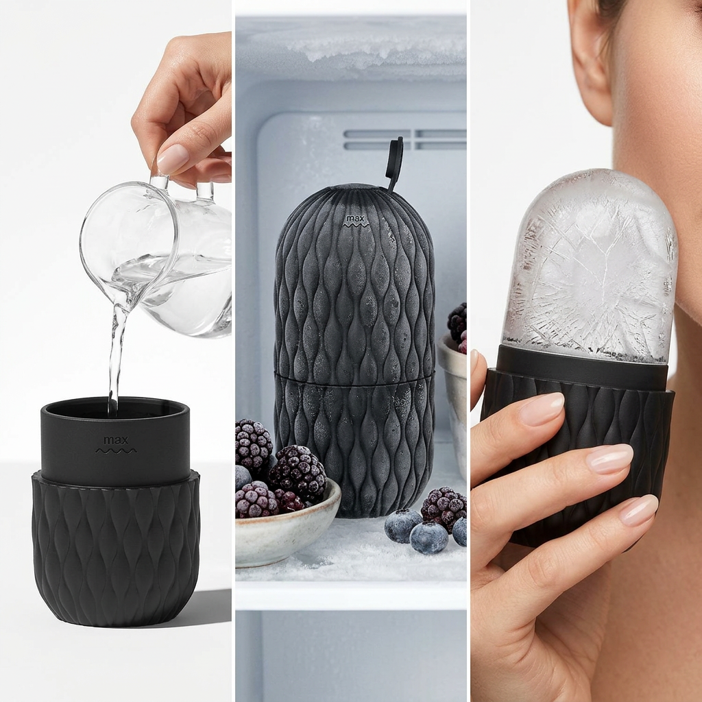 Ice Sculpt Roller | Silicone Cryo Facial Massager — Pore Minimiser & Anti-Wrinkle