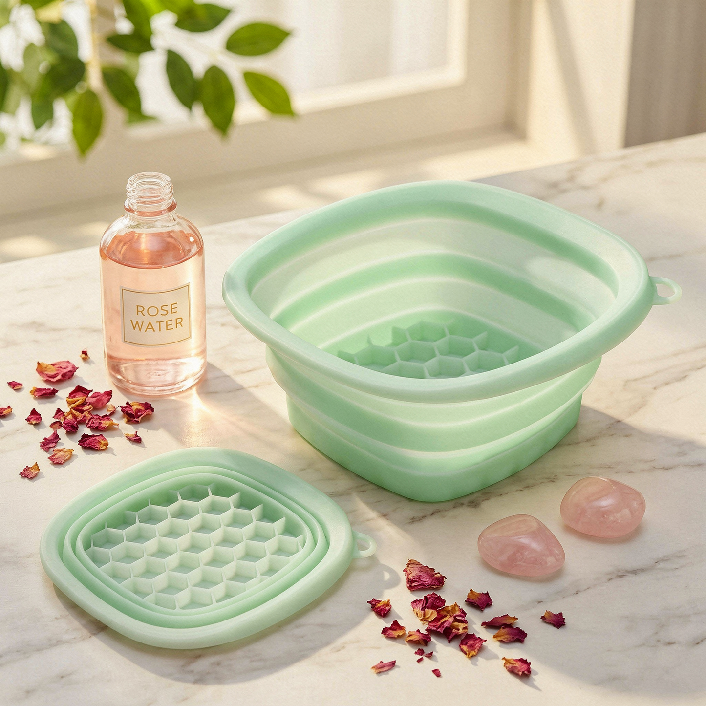 Ice Facial Bowl | Collapsible Silicone Cryo Bath — 60-Second Glow