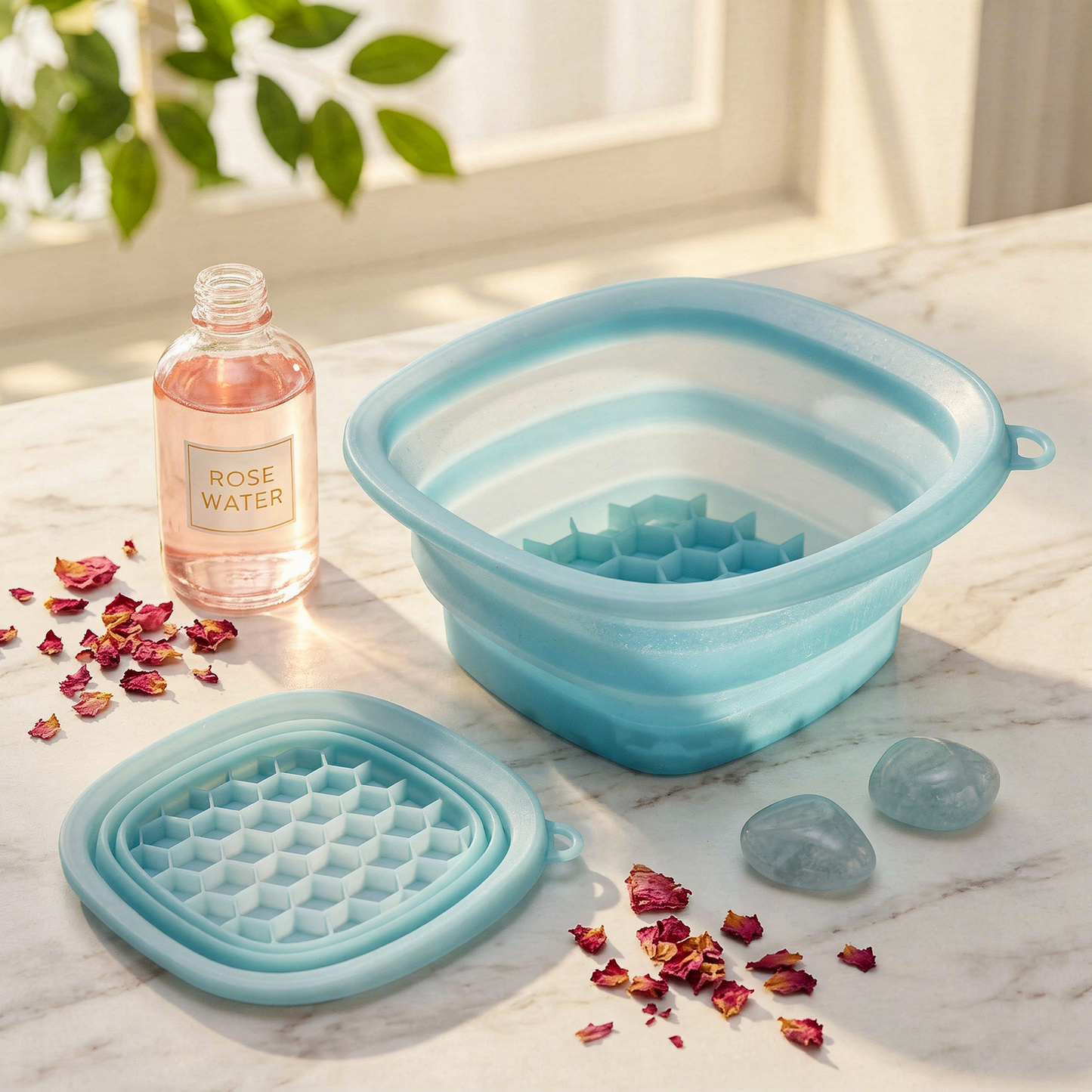 Ice Facial Bowl | Collapsible Silicone Cryo Bath — 60-Second Glow